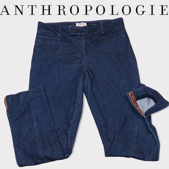 the essential slim Jean by ANTHROPOLOGIE SZ 6 Dark Blue - Picture 1 of 9